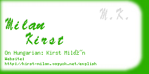 milan kirst business card